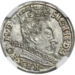 Sigismund III Vasa, 3 Groschen Vilinius 1597 - NGC MS63