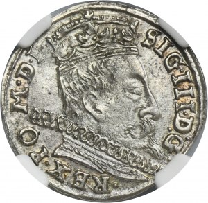 Sigismund III Vasa, 3 Groschen Vilinius 1597 - NGC MS63