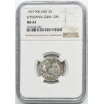 Sigismund III Vasa, 3 Groschen Vilinius 1597 - NGC MS63