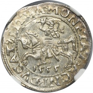 Sigismund II August, 1/2 Groschen Vilnius 1555 - LI/LITVA - NGC MS64
