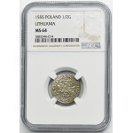 Sigismund II August, 1/2 Groschen Vilnius 1555 - LI/LITVA - NGC MS64
