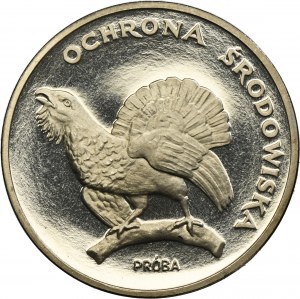 SAMPLE NIKIEL, 100 gold 1980 Environmental Protection Grouse