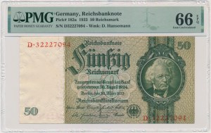 Germany, 50 Reichsmark 1933 - PMG 66 EPQ