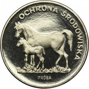 PRÓBA NIKIEL, 100 złotych 1981 Ochrona Środowiska Konie