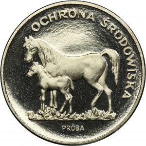 PRÓBA NIKIEL, 100 złotych 1981 Ochrona Środowiska Konie