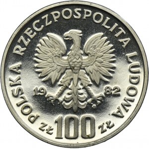 PRÓBA NIKIEL, 100 złotych 1982 Ochrona Środowiska Bocian