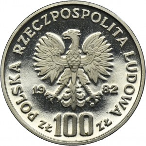 PRÓBA NIKIEL, 100 złotych 1982 Ochrona Środowiska Bocian