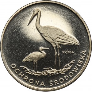 PRÓBA NIKIEL, 100 złotych 1982 Ochrona Środowiska Bociany