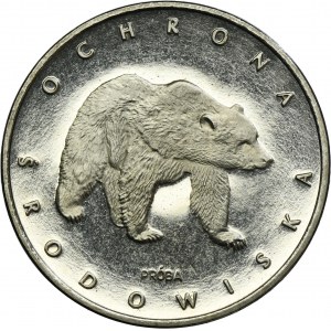 PRÓBA NIKIEL, 100 złotych 1983 Ochrona Środowiska Niedźwiedź