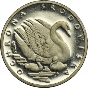 SAMPLE NIKIEL, 500 PLN 1984 Environmental Protection Swan with the Young