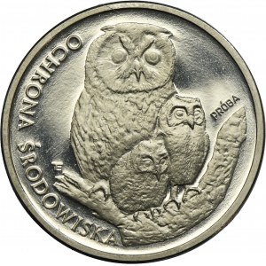 PRÓBA NIKIEL, 500 złotych 1986 Ochrona Środowiska Sowa z Młodymi