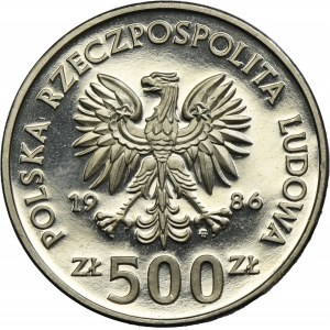 PRÓBA NIKIEL, 500 złotych 1986 Ochrona Środowiska Sowa z Młodymi