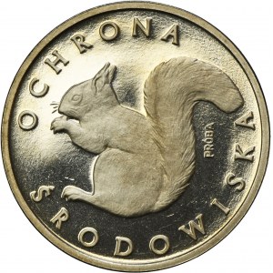 PRÓBA NIKIEL, 1.000 złotych 1985 Ochrona Środowiska Wiewiórka