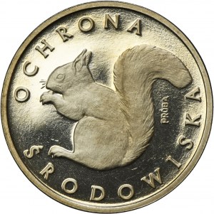 PRÓBA NIKIEL, 1.000 złotych 1985 Ochrona Środowiska Wiewiórka