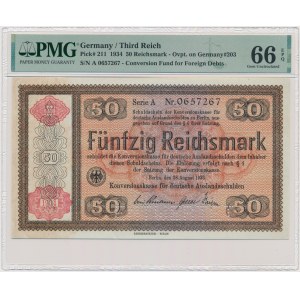 Germany, 50 Reichsmark 1934 - A - PMG 66 EPQ
