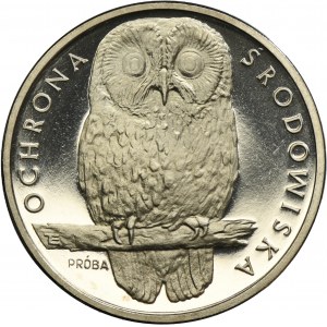 PRÓBA NIKIEL, 1.000 złotych 1986 Ochrona Środowiska Sowa