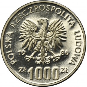 PRÓBA NIKIEL, 1.000 złotych 1986 Ochrona Środowiska Sowa