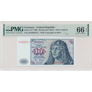 Germany, BDR, 10 Mark 1980 - PMG 66 EPQ