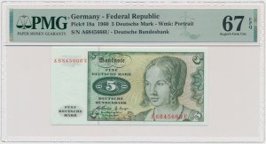 Allemagne, BDR, 5 marques 1960 - PMG 67 EPQ