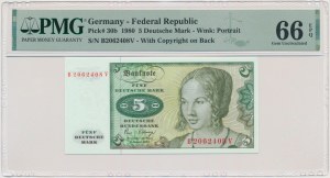 Allemagne, BDR, 5 marks 1980 - PMG 66 EPQ