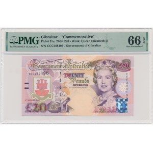 Gibraltar, 20 Pounds 2004 - PMG 66 EPQ