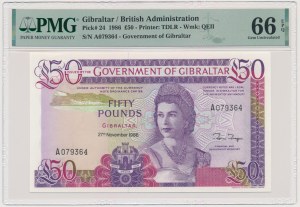 Gibraltar, 50 Pounds 1986 - PMG 65 EPQ