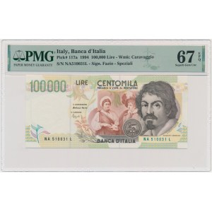 Italy, 100,000 Lire 1994 - PMG 67 EPQ
