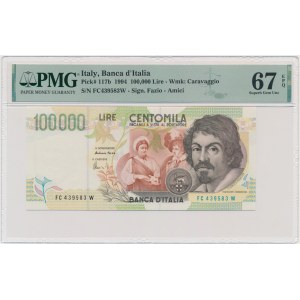 Italy, 100,000 Lire 1994 - PMG 67 EPQ