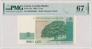 Latvia, 5 Lats 2009 - PMG 67 EPQ