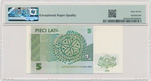 Latvia, 5 Lats 2009 - PMG 67 EPQ