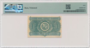 Lithuania, 1 Cent 1922 - PMG 50