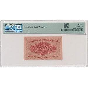 Lithuania, 10 Cents 1922 - PMG 65 EPQ