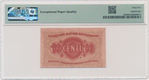 Lituanie, 10 cents 1922 - PMG 65 EPQ
