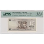 Lithuania, 10 Litu 1991 - AA - PMG 66 EPQ - with error - LOW NUMBER