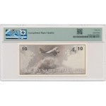 Lithuania, 10 Litu 1991 - AA - PMG 66 EPQ - with error - LOW NUMBER