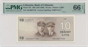 Lihuania, 100 Litu 1991 - AD - PMG 66 EPQ