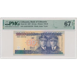 Litwa, 10 litu 1997 - AAD - PMG 67 EPQ