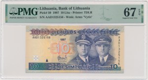 Lithuania, 10 Litu 1997 - AAD - PMG 67 EPQ