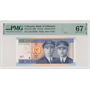 Lithuania, 10 Litu 2001 - AA - PMG 67 EPQ