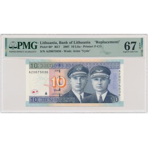 Lithuania, 10 Litu 2007 - AZ - PMG 67 EPQ - replacement