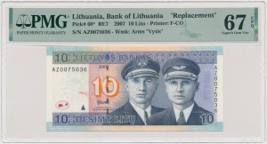 Lithuania, 10 Litu 2007 - AZ - PMG 67 EPQ - replacement