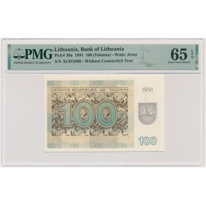Lithuania, 100 Talonas 1991 - without text - PMG 65 EPQ