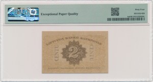 Lithuania, 2 Centu 1922 - PMG 64 EPQ