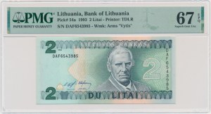 Lithuania, 2 Litai 1993 - PMG 67 EPQ
