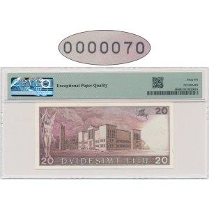 Lithuania, 20 Litu 1991 (1993) - AB - PMG 66 EPQ - LOW NUMBER