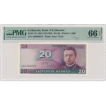 Lithuania, 20 Litu 1991 (1993) - AB - PMG 66 EPQ - LOW NUMBER
