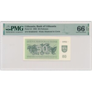 Lithuania, 50 Talonas 1992 - PMG 66 EPQ