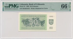 Lithuania, 50 Talonas 1992 - PMG 66 EPQ