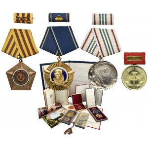 Germany, DDR, Set of decorations of the Volksmarine Vice Admiral Hans Hofmann (4 pieces) - Order of Scharnhorst - VERY RARE