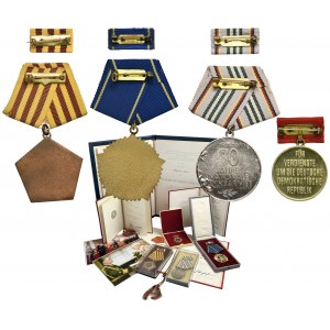 Germany, DDR, Set of decorations of the Volksmarine Vice Admiral Hans Hofmann (4 pieces) - Order of Scharnhorst - VERY RARE